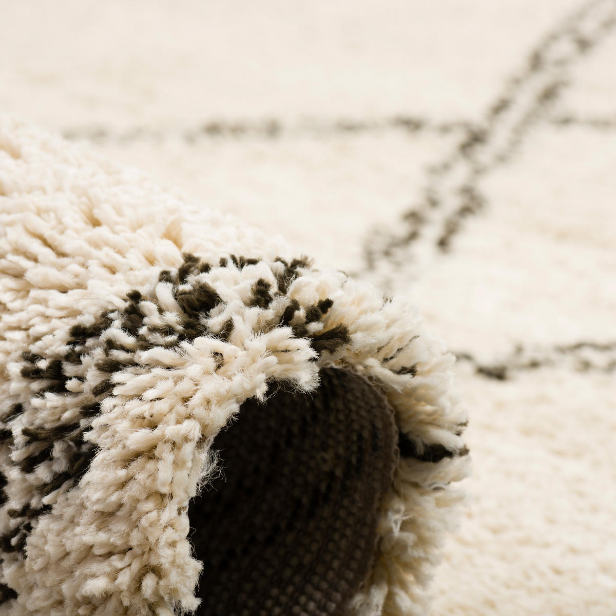 HOCHFLOR LANGFLOR SHAGGY TEPPICH BOHO RAUTEN - Creme, Textil (120/170cm) - Pergamon