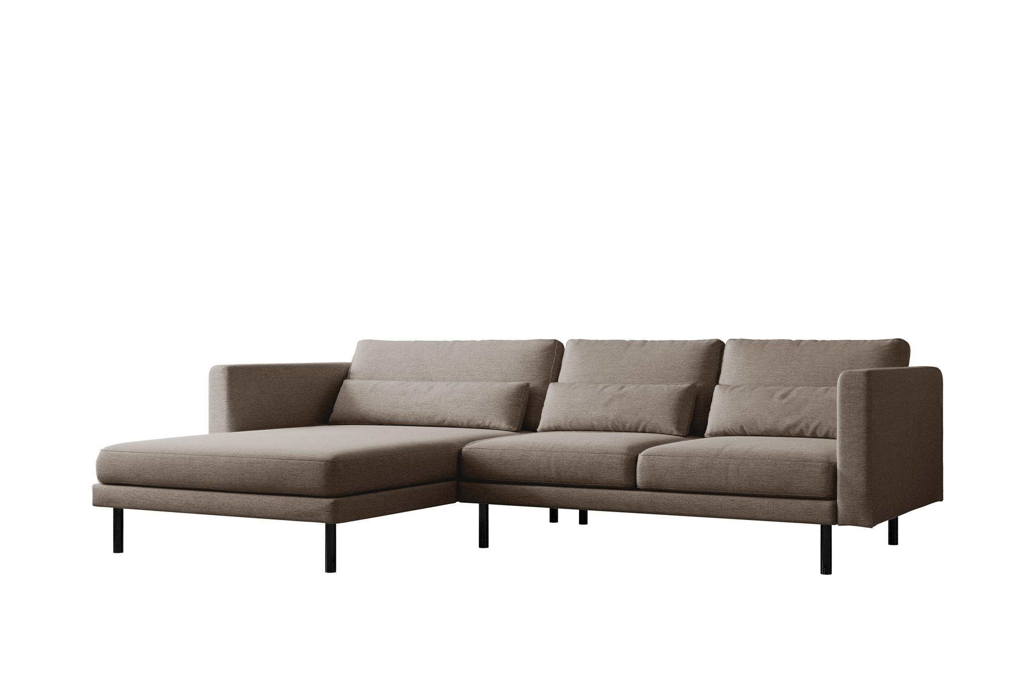ECKSOFA Agada In Verita - Braun, Holzwerkstoff/Textil (281/174cm) - Fun Möbel