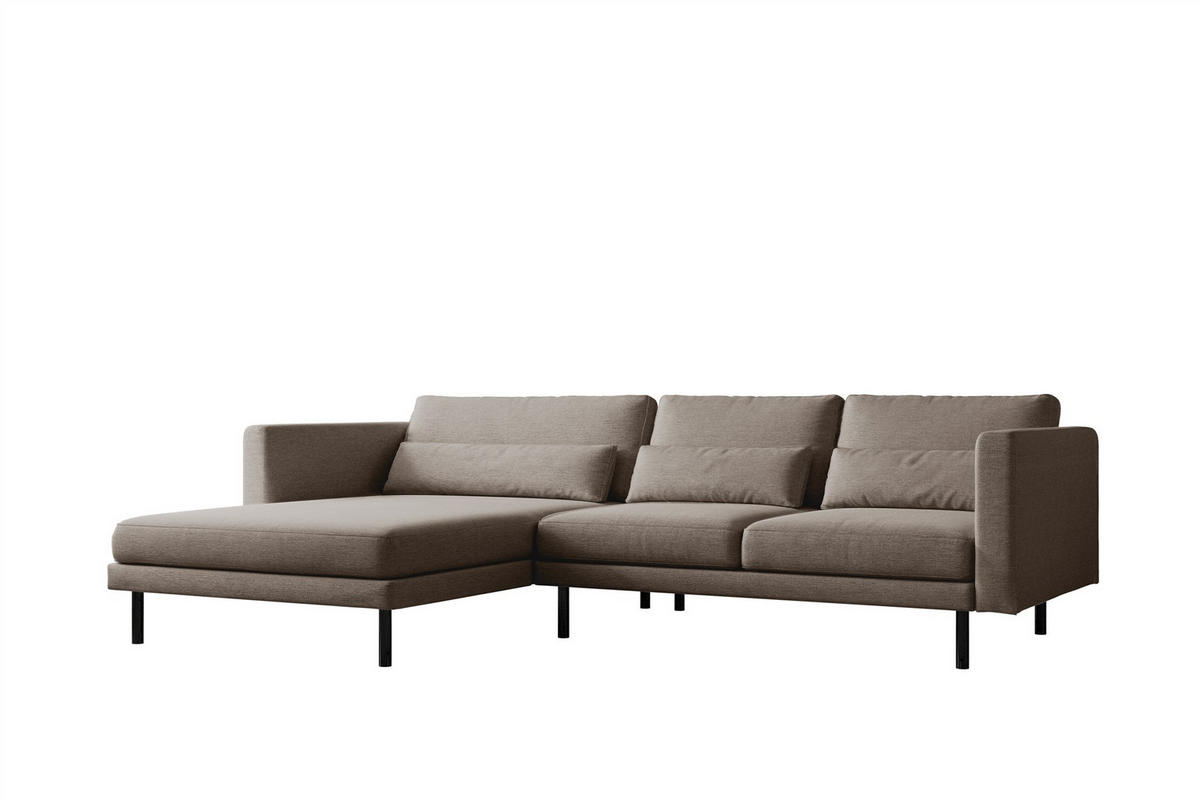ECKSOFA Agada In Verita - Braun, Holzwerkstoff/Textil (281/174cm) - Fun Möbel