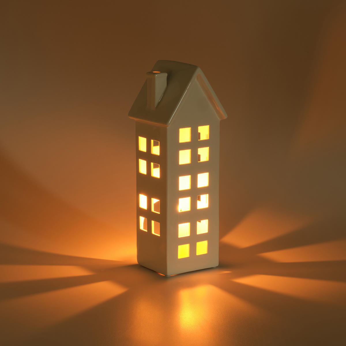 KERZENSTÄNDER Snowbound, Weiß, 40x12,5x15 cm, Dekorative Weihnachtsdeko - Weiß, Keramik (12.5/40/15cm) - home&you