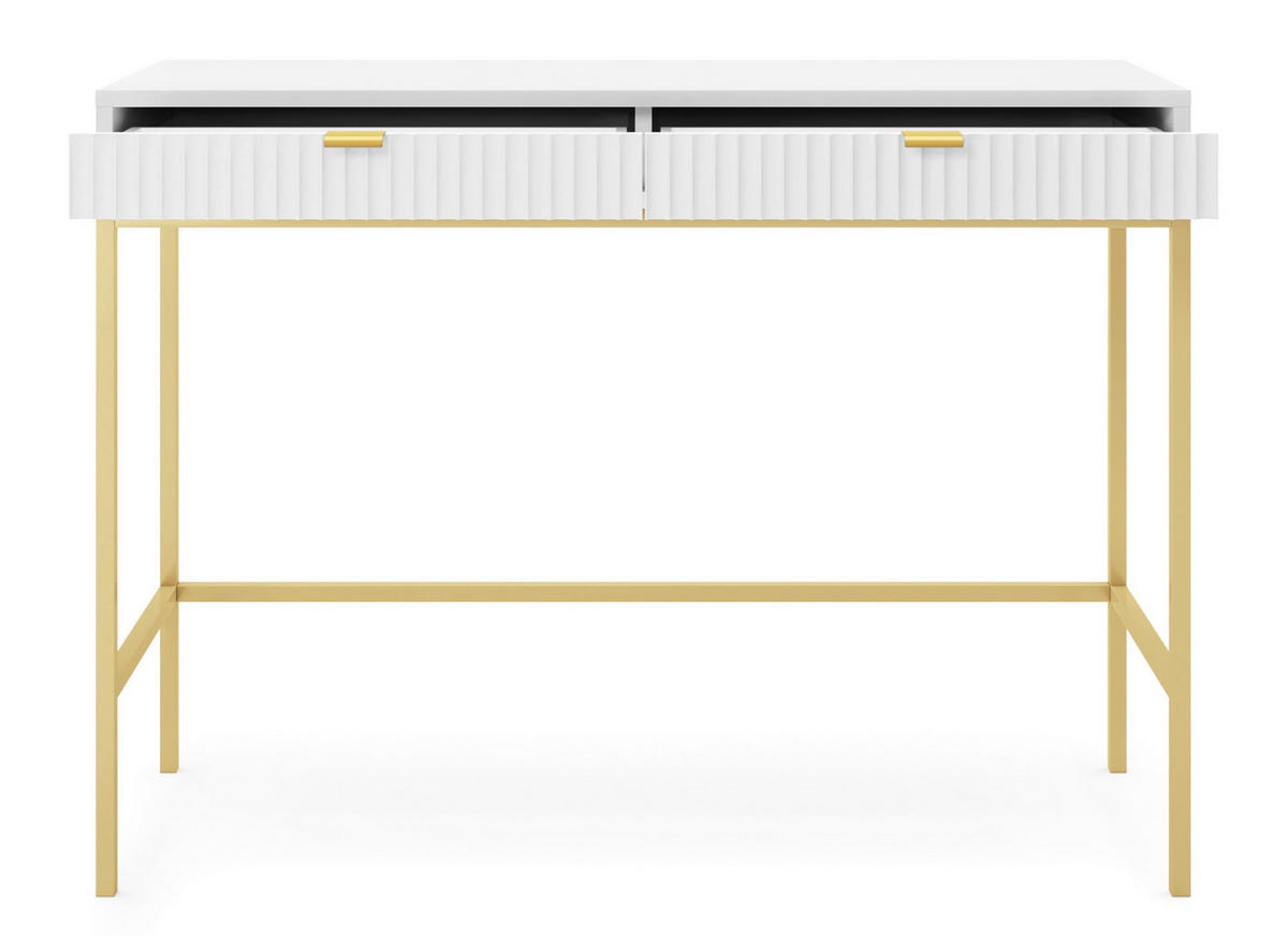 KONSOLENTISCH Vellore Weiß mit goldenem Gestell - Weiß, Holzwerkstoff/Metall (50/104/77cm) - Selsey