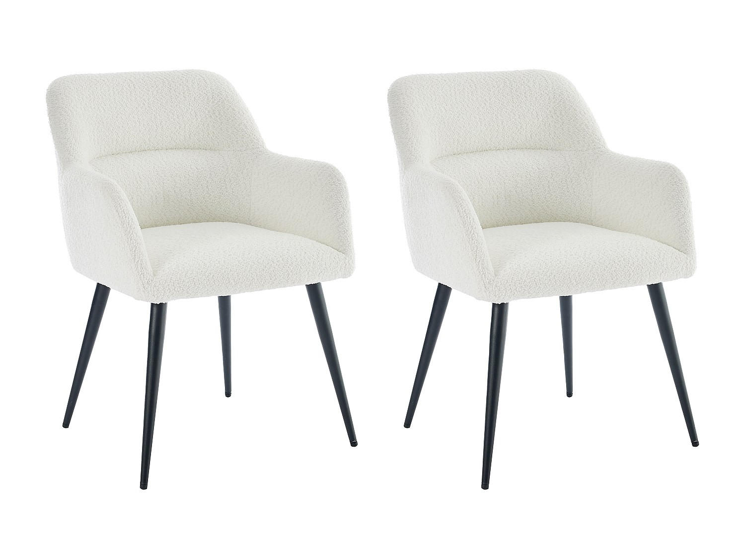 STUHL - 59.5cm x 61cm - Polyester - weiß - HEKA - Weiß, Textil (59.5/78/61cm) - Vente-Unique