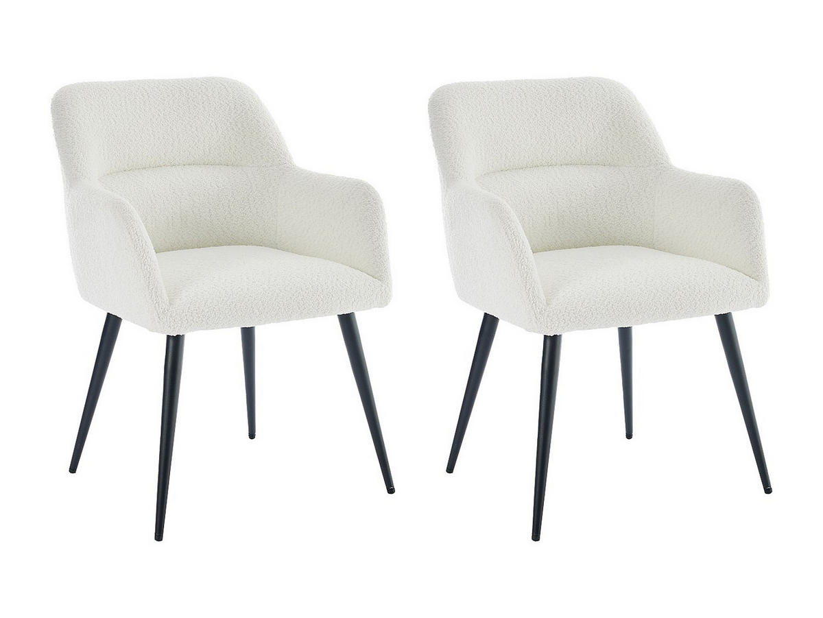 STUHL - 59.5cm x 61cm - Polyester - weiß - HEKA - Weiß, Textil (59.5/78/61cm) - Vente-Unique