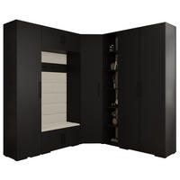 GARDEROBEN-SET 236,7/231,7/47 - Beige/Schwarz, Holz/Kunststoff (181.7/236.7/47cm) - Abiks Möbel