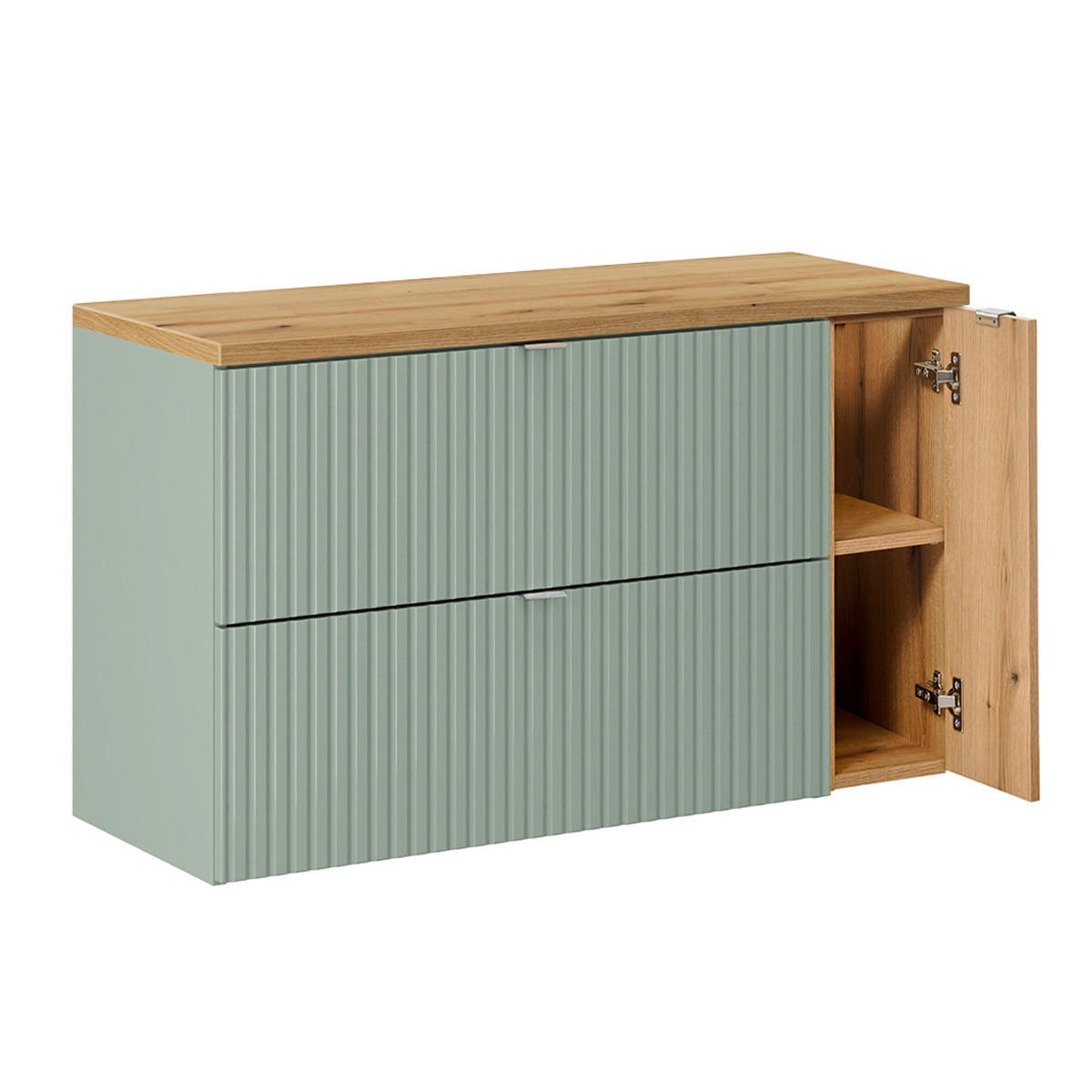 WASCHTISCHUNTERSCHRANK 100.4cm Jade Grün - Grün, Holzwerkstoff (100.4/59.5/40cm) - Petits-meubles