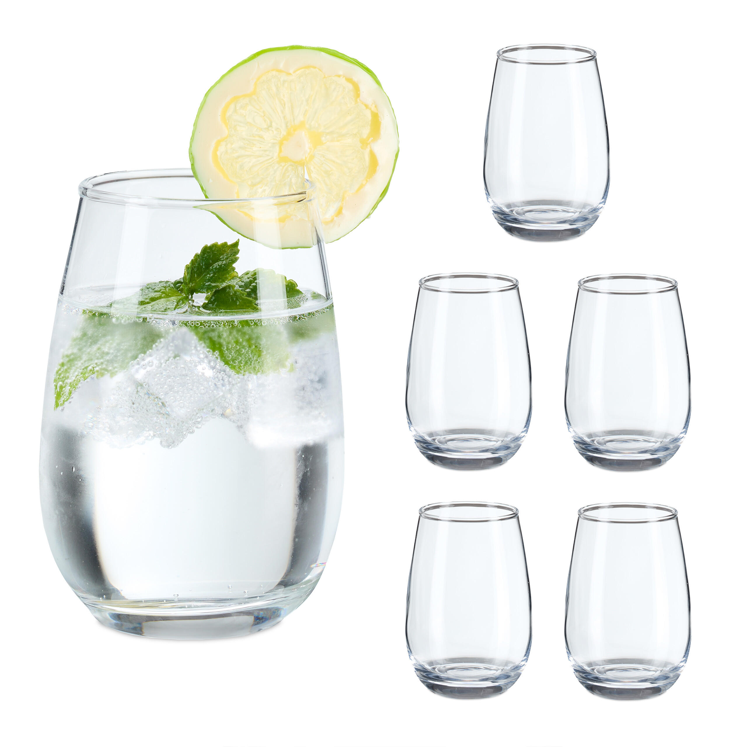 Relaxdays SKLENICE Transparentní 6dílný-set
