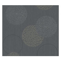 VLIESTAPETE Grau 53/1005 cm - Schwarz/Grau, Textil (53/1cm) - KUNSTLOFT