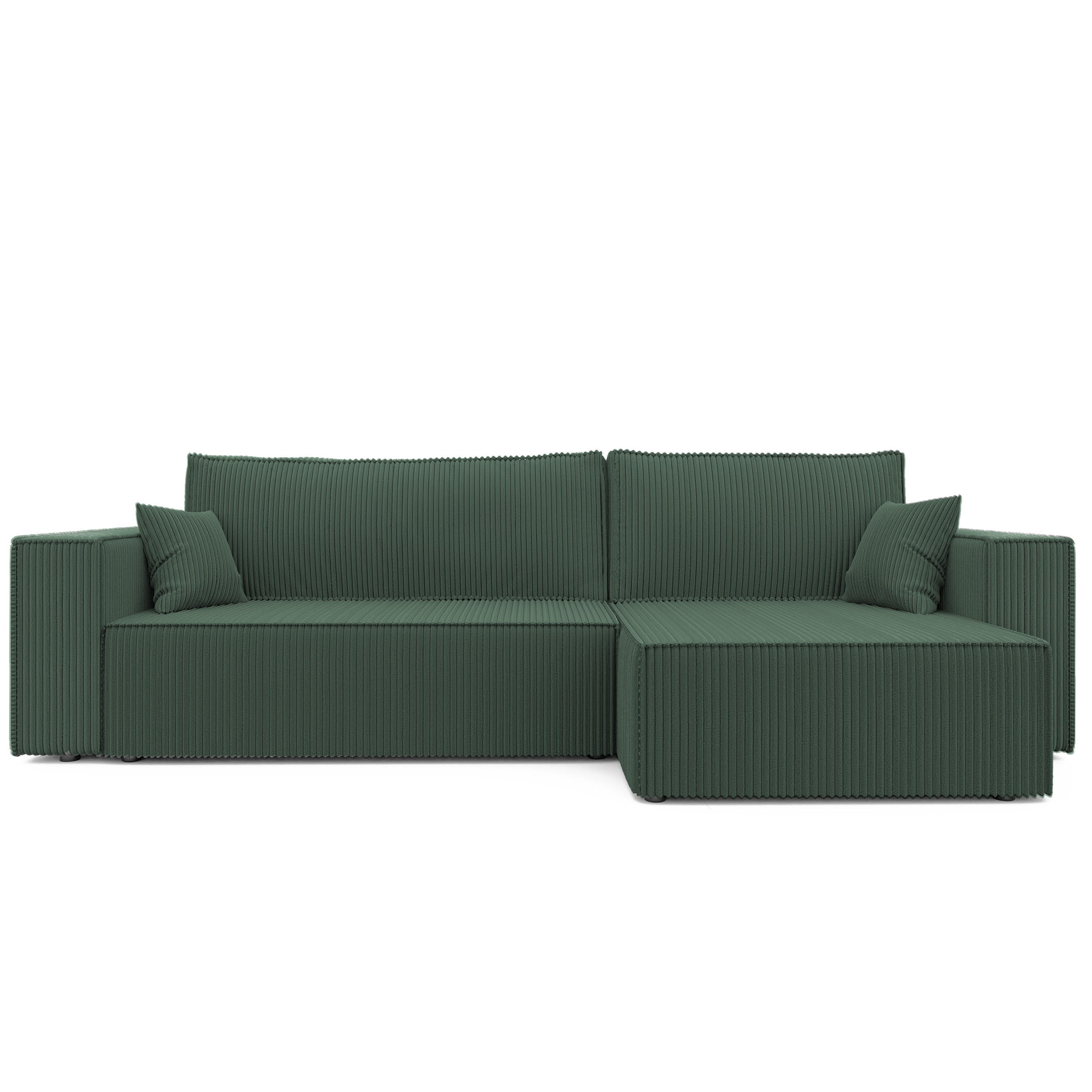 ECKSOFA mit Schlaffunktion und Bettkasten, Grün - Grün, Holzwerkstoff/Textil (145/276cm) - Idohome