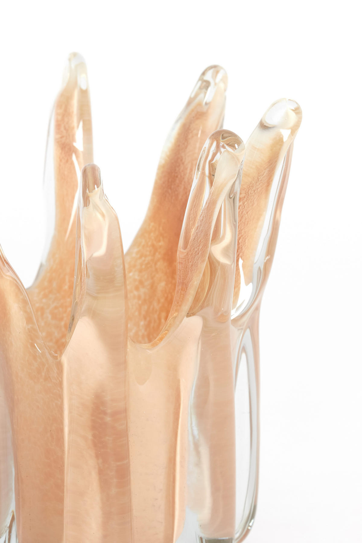 WINDLICHT Relien Orange 18/18/19 cm - Orange, Glas (18/19/18cm) - Light & Living