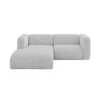 ECKSOFA Ottomane Links MIRA-L1 227x179x89 Grau Velours - Schwarz/Grau, Holzwerkstoff/Kunststoff (227/179cm) - ALTDECOR