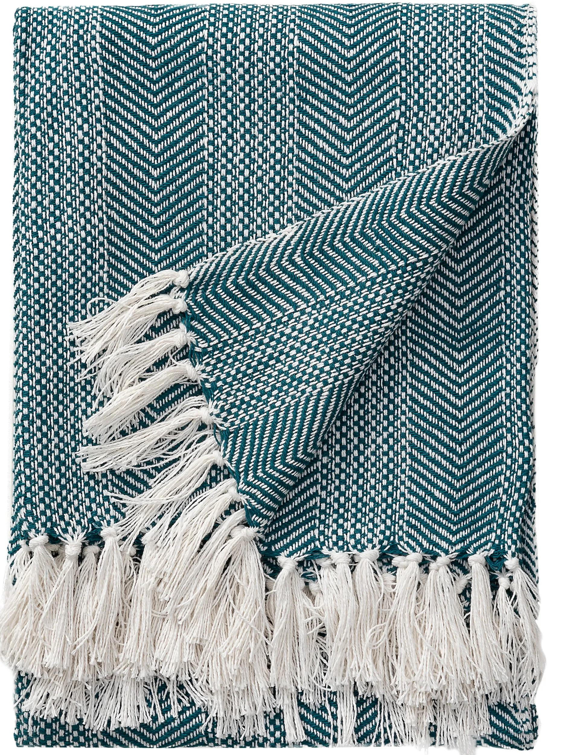 BAUMWOLLDECKE Alisea Blau 125x150 cm - Blau, Textil (125/150cm) - benuta Nest