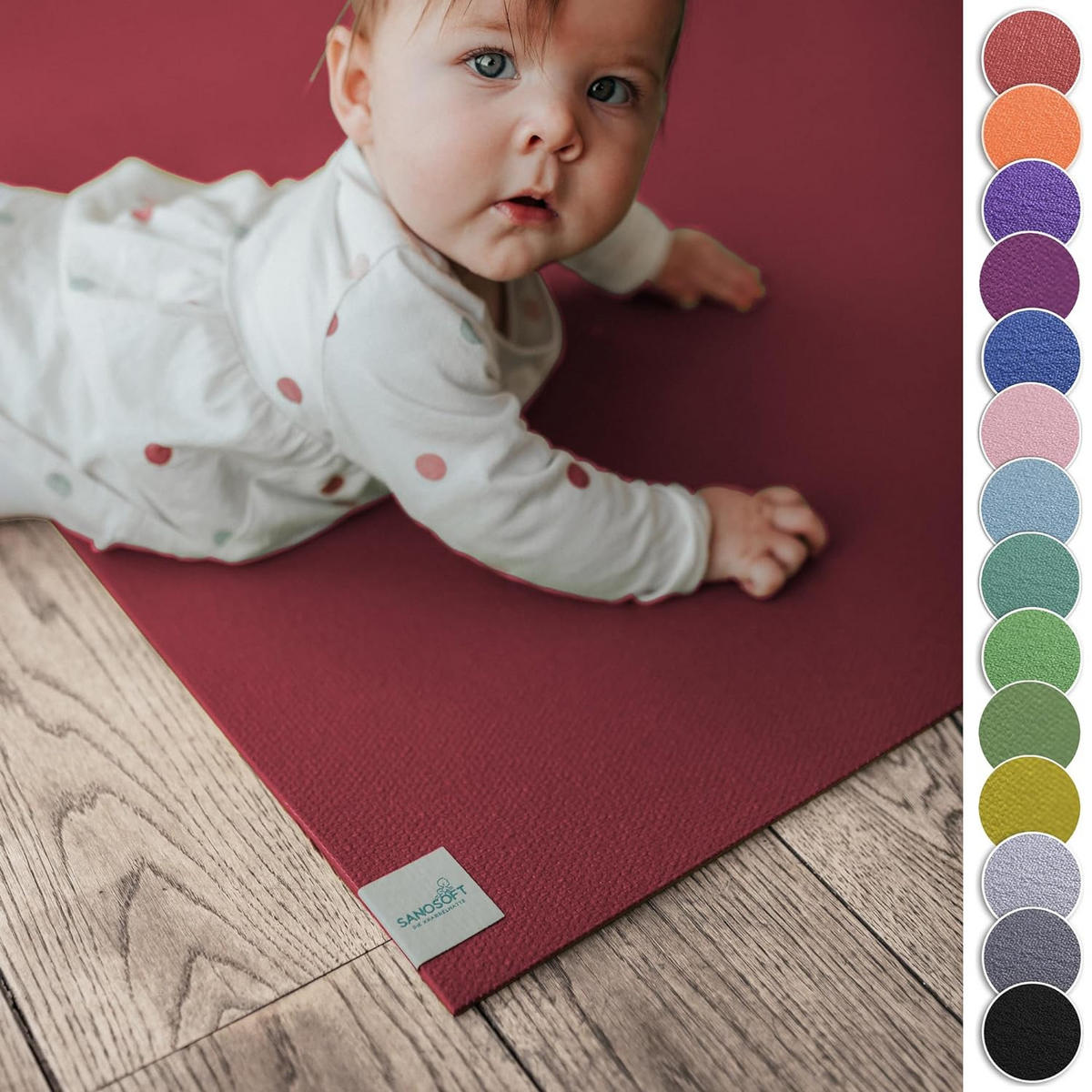 KRABBELMATTE 160cm X 100cm Rot - Rot, Textil (160/100cm) - Sanosoft