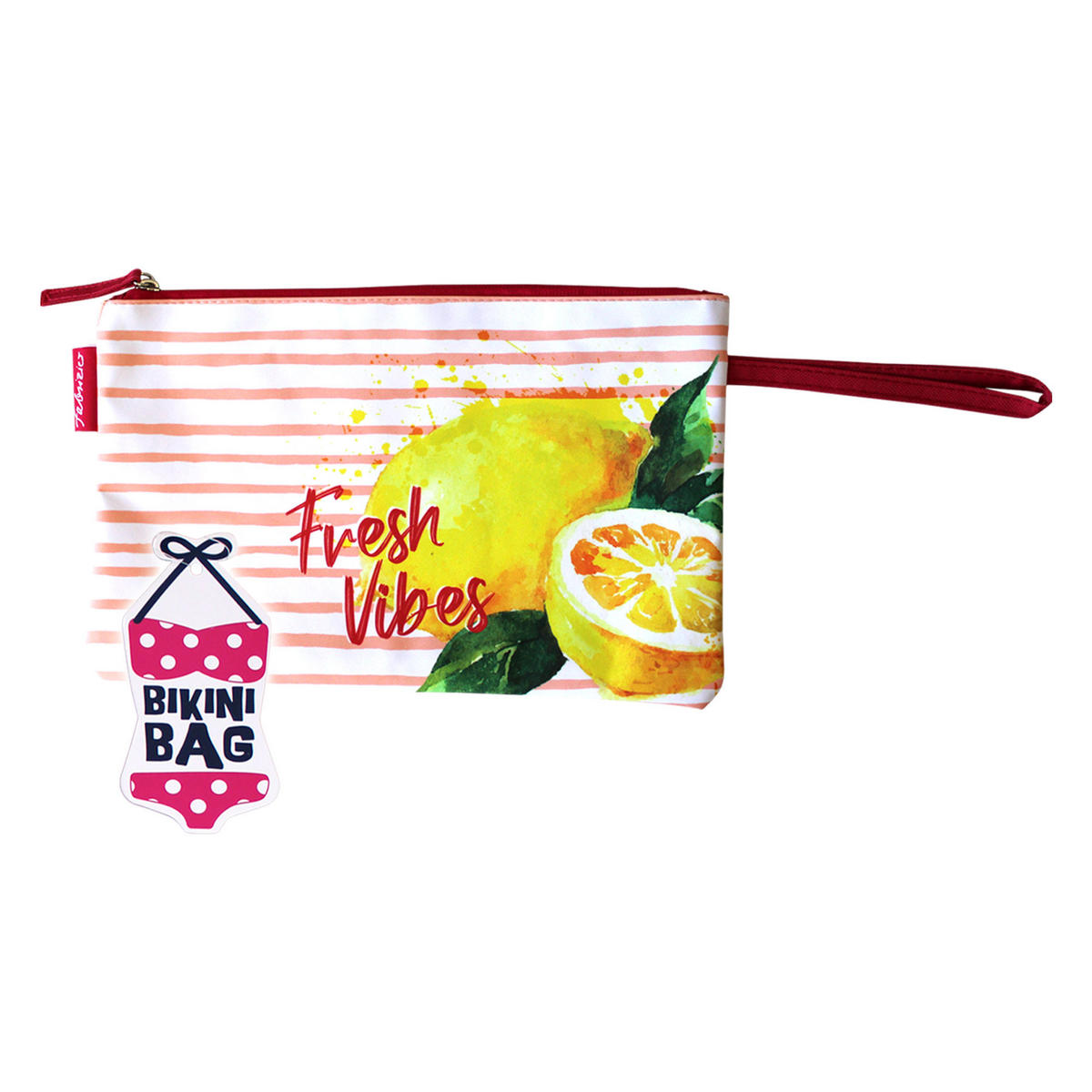 BIKINI WETBAG Fresh Vibes Lachs Badetasche wasserdichte Nasstasche - Rosa, Kunststoff (20/20/30cm) - TiborTex