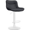 BARHOCKER Lederlook schwarz - Schwarz/Weiß, Textil/Metall (49/85/51cm) - CLP