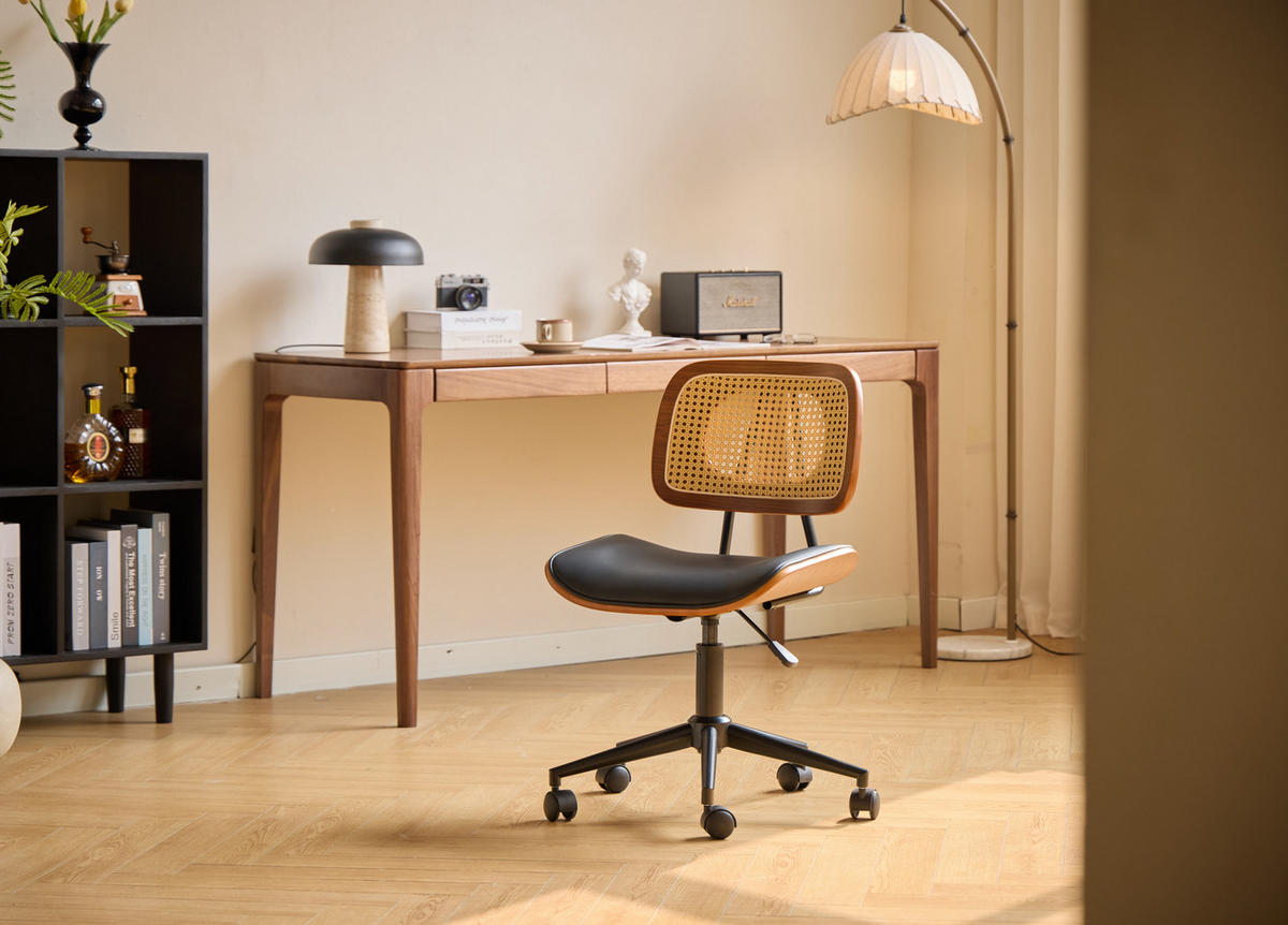 DREHSTUHL Stoff Schwarz - Schwarz, Textil (49/85/52.5cm) - Nordlys