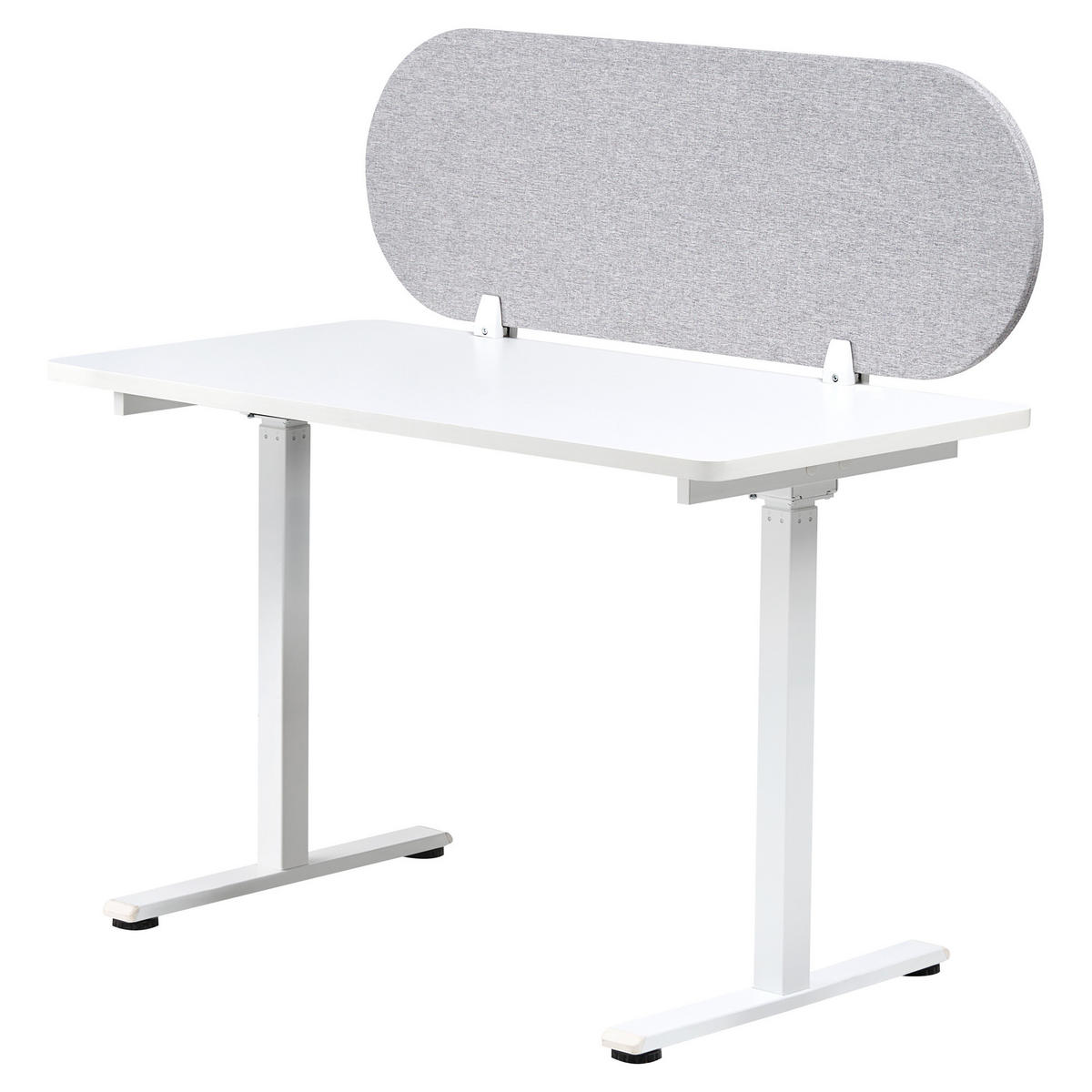 SCHREIBTISCHTRENNWAND Hellgrau 120x2x40 Sparky - Hellgrau, Kunststoff (120/40/2cm) - Beliani