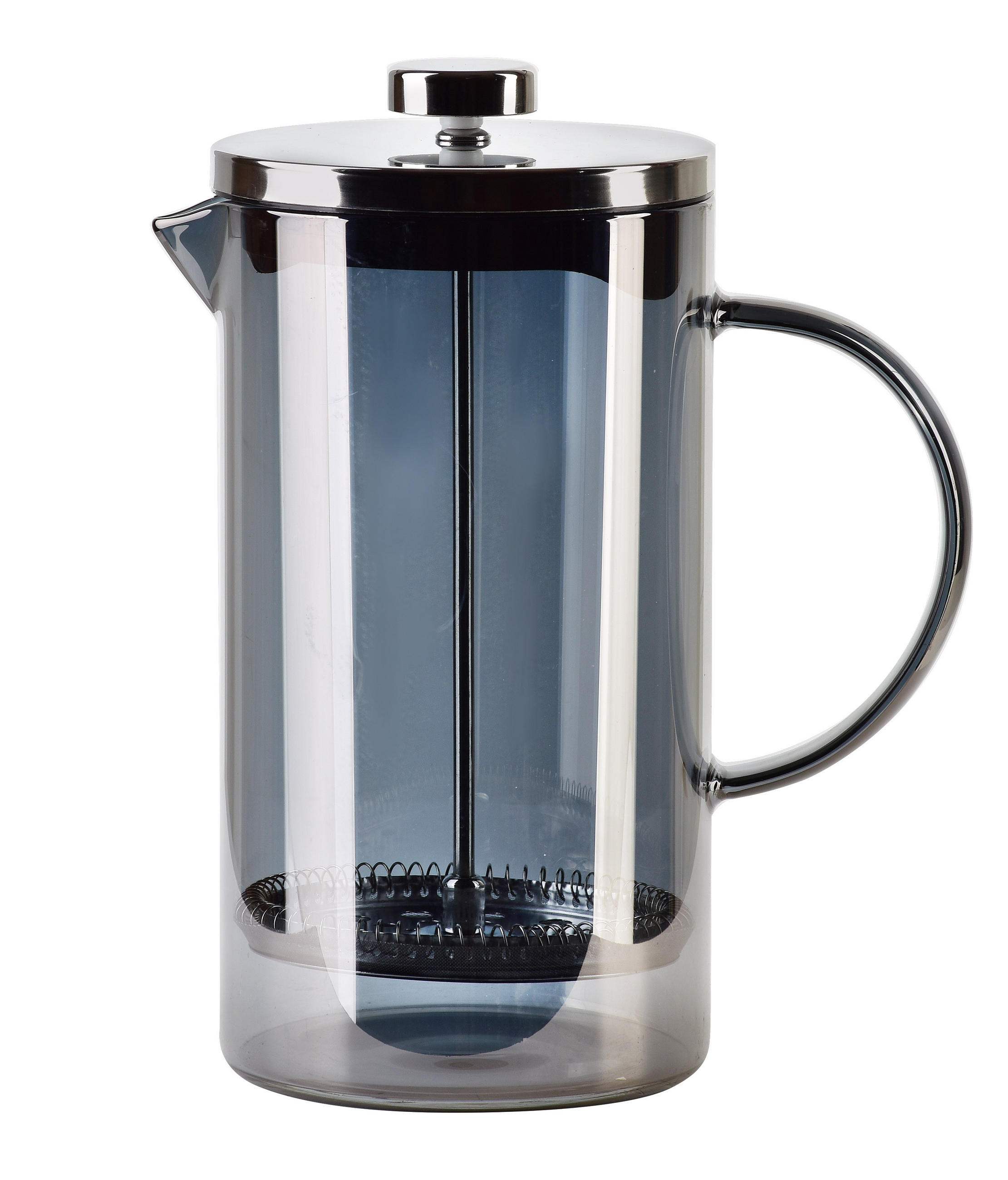 PRESSKANNE PETER 1000 ml Grau 10,5/17/20,5cm Borosilikatglas - Grau, Glas (11/22/15.5cm) - Mondex