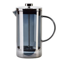 FRENCH PRESS, borosilikátové sklo, šedá - šedá, sklo (11/22/15.5cm) - Mondex