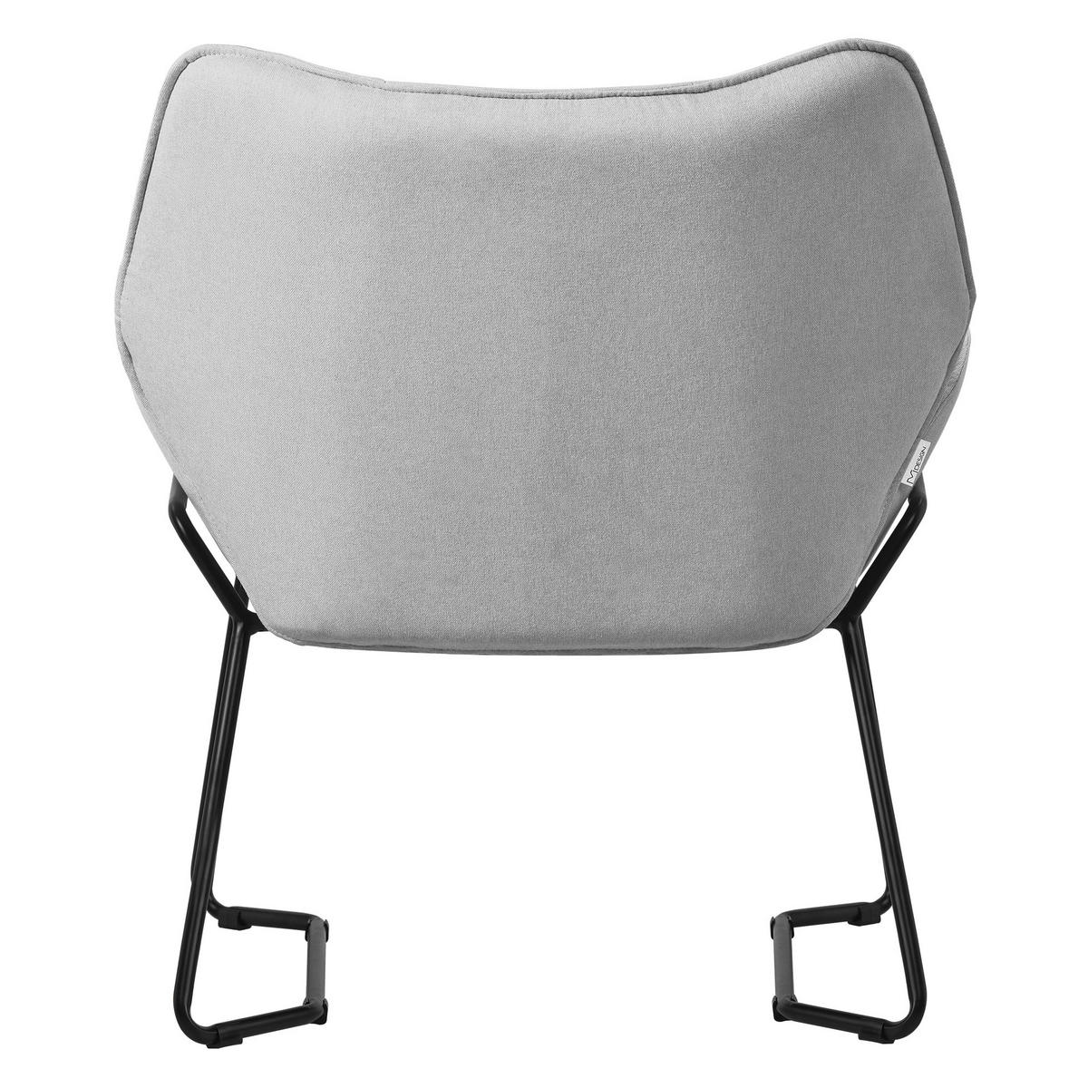 RELAXSESSEL Leinen Hellgrau - Hellgrau, Metall (77/85/75cm) - ML-DESIGN