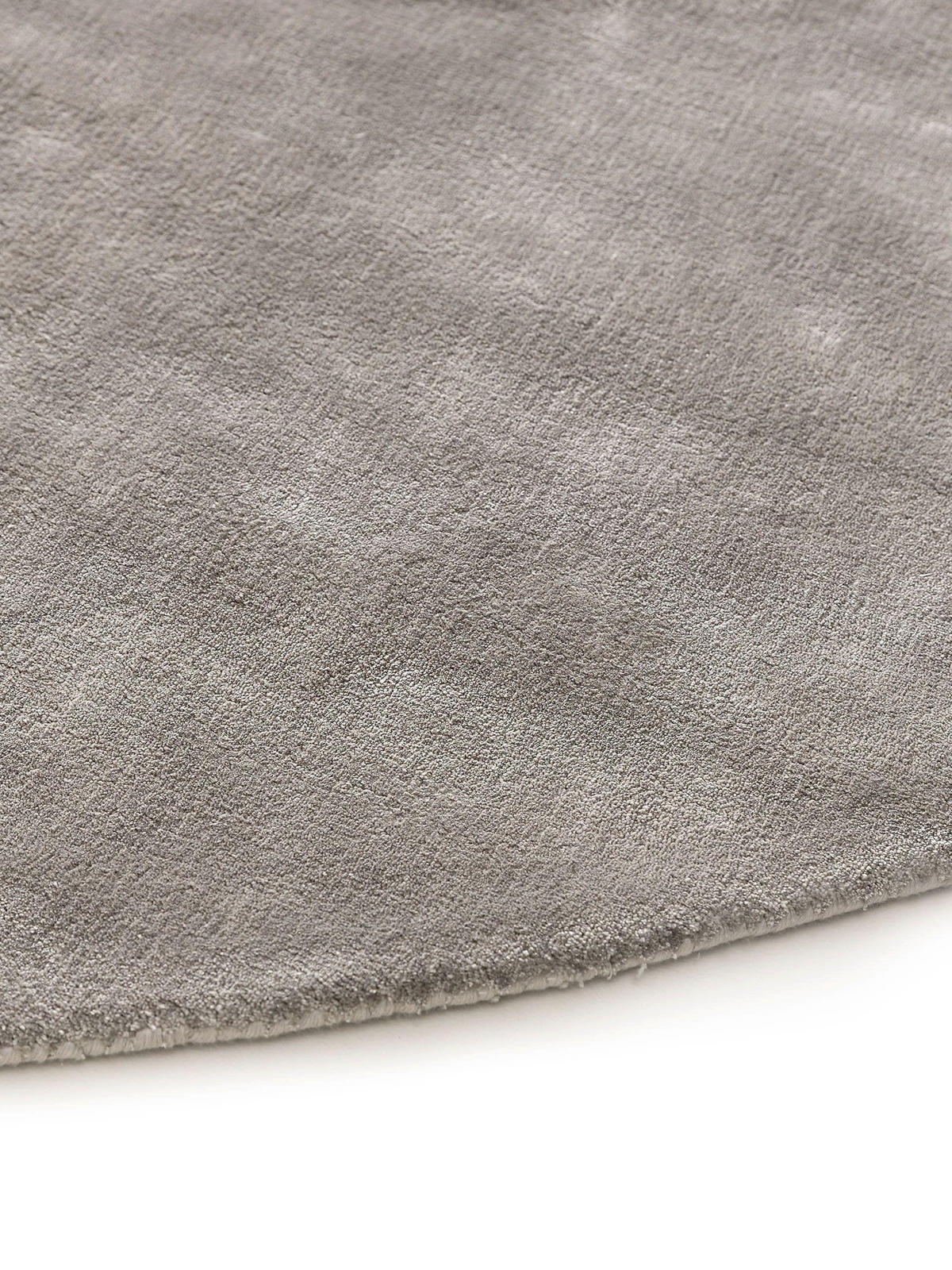 VISKOSETEPPICH rund Nela Grau ø 200 cm rund - Grau, Textil (200/200cm) - benuta Pure