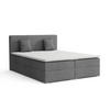 BOXBETT BELLO LUX 180/200 in Boucle Grau H3 - Grau, Holz/Holzwerkstoff (180/200cm) - Deine Möbel 24
