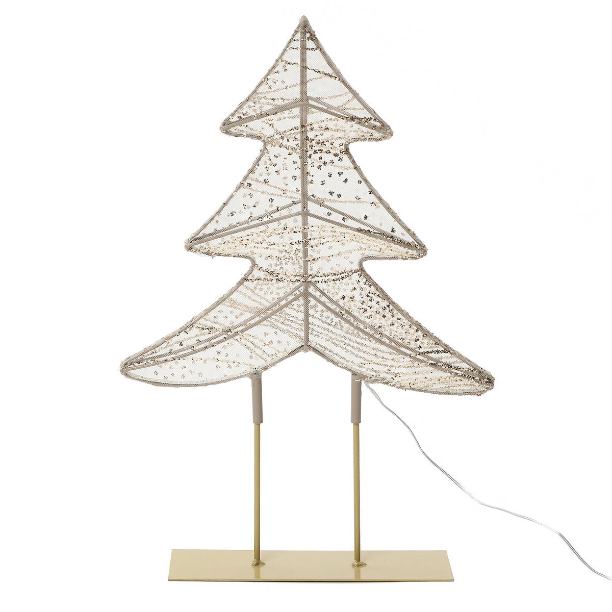 WEIHNACHTSDEKO HTHD0211 - Champagner, Kunststoff/Metall (7/45/31cm) - Hometopia