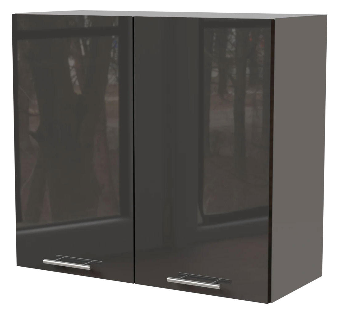 KÜCHENHÄNGESCHRANK Essen W3/80 Graphit Hochglanz / Grau Matt 80 / 32,5 / 72cm - Graphitfarben/Grau, Holz/Holzwerkstoff (80/72/32.5cm) - Feldmann-Wohnen