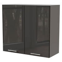 KÜCHENHÄNGESCHRANK Essen W3/80 Graphit Hochglanz / Grau Matt 80 / 32,5 / 72cm - Graphitfarben/Grau, Holz/Holzwerkstoff (80/72/32.5cm) - Feldmann-Wohnen