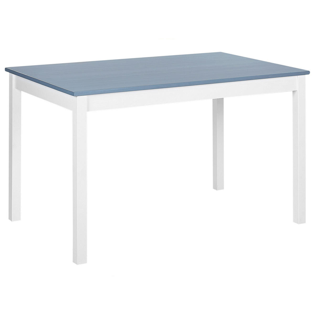 ESSGRUPPE Weiß, Grau Holz 4-Sitzer 120/75 cm Moana - Weiß, Holz (118/85/75cm) - Beliani