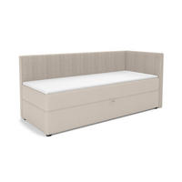 BOXBETT RICO 100/200 in Cord/Velours Ecru H4 rechts - Ecru, Holz/Holzwerkstoff (100/200cm) - Deine Möbel 24