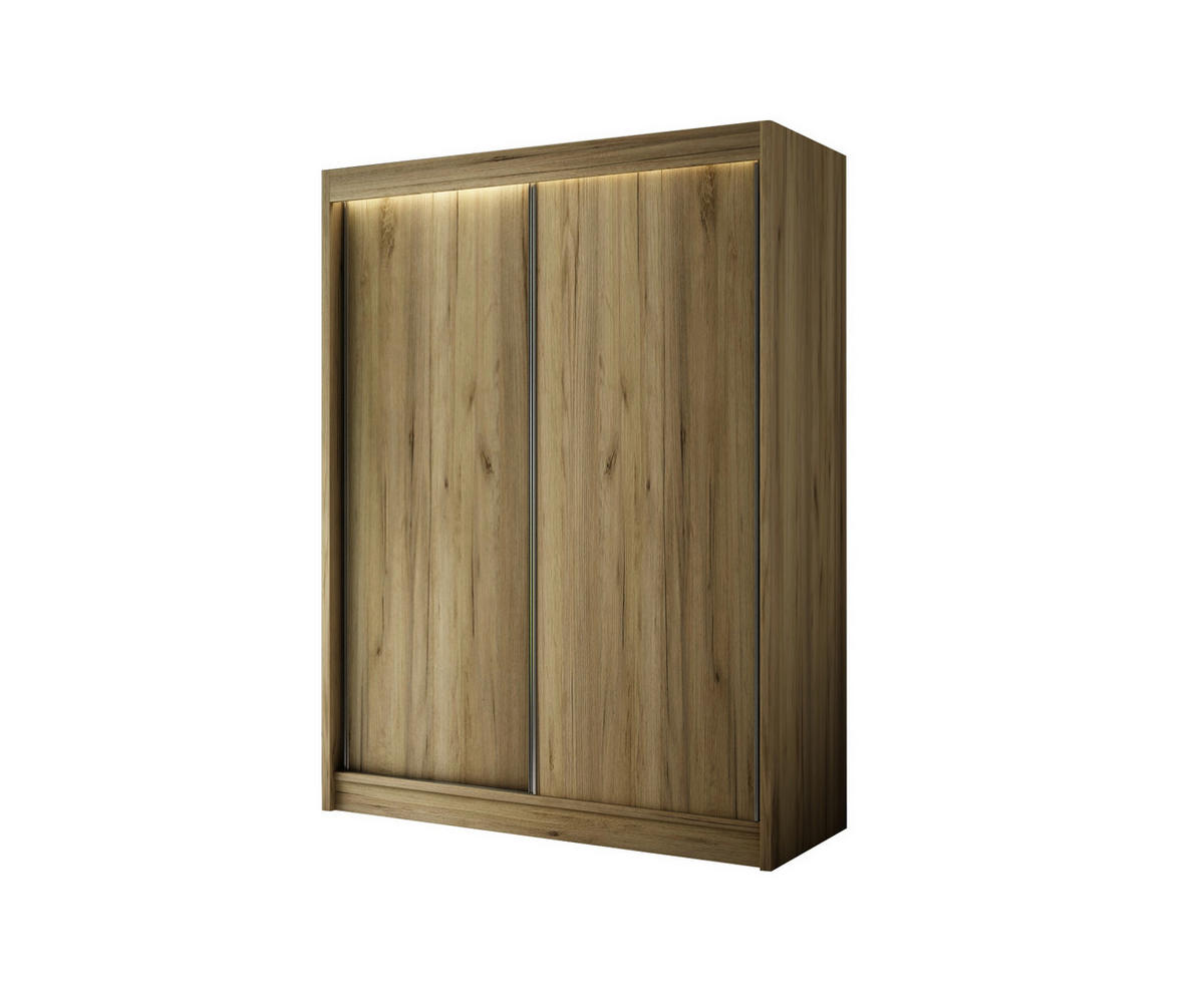 KLEIDERSCHRANK BEROG mit LED - 120 cm - Eichefarben - Eichefarben, Holzwerkstoff (120/215/61cm) - ALTDECOR