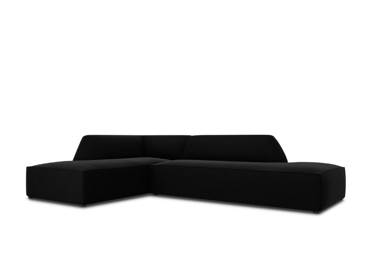 ECKSOFA links Ruby aus Samt schwarz 4 Sitzplätze - Schwarz, Textil (180/273cm) - Micadoni