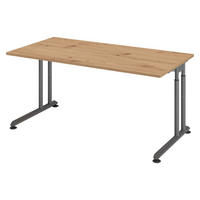 SCHREIBTISCH Serie-Z 80/160/74 cm in Wildeiche/Graphitfarben - Wildeiche/Graphitfarben, Holzwerkstoff (80/160/74cm) - bümö