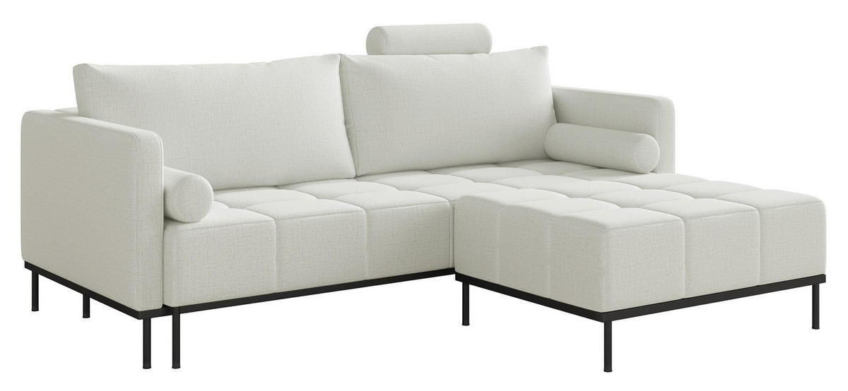 SCHLAFSOFA Skilia mit Schlaffunktion, 3-Sitzer 224 cm - Taupe/Schwarz, Holz/Metall (224/85/102cm) - Selsey