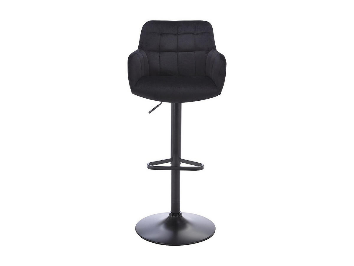 BARHOCKER 2er-Set - Samt & Metall - Höhenverstellbar - Schwarz - PEGA - Schwarz, Textil (50/113/49cm) - Pascal Morabito
