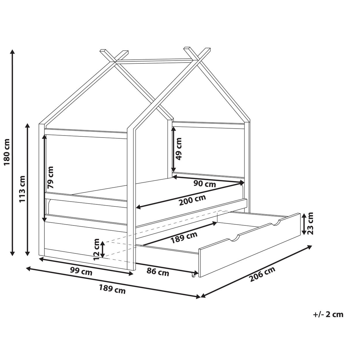 KINDERBETT 90x200 cm Weiß Orgeval - Weiß, Holz (90/200cm) - Beliani