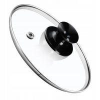 DECKEL mit schwarzem Griff, 16 cm, 1 Stück - Transparent, Glas/Kunststoff (16cm) - KADAX