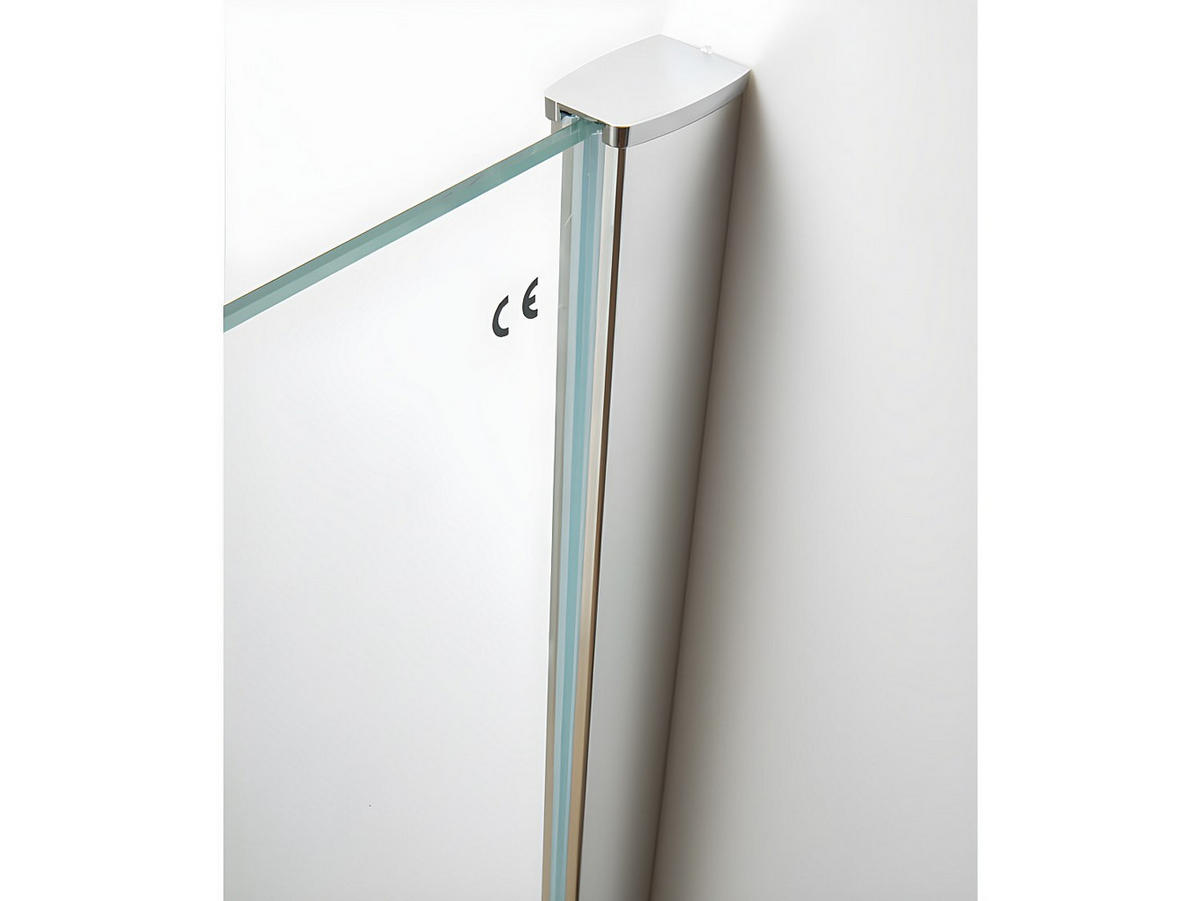 DUSCHTRENNWAND Seitenwand italienische Dusche - 140 x 200 cm - DANNA - Transparent, Metall (140/200cm) - Vente-Unique