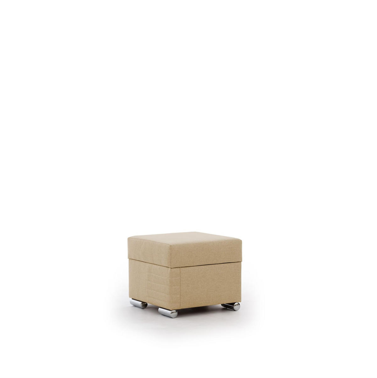 POLSTERHOCKER Canton In Liverpool - Beige, Holzwerkstoff/Textil (54/54/45cm) - Fun Möbel