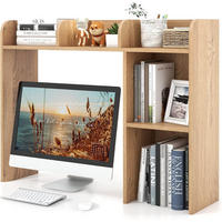 SCHREIBTISCHREGAL Tischregal Holz - Apfelbaumfarben, Holz (94/25/74cm) - COSTWAY