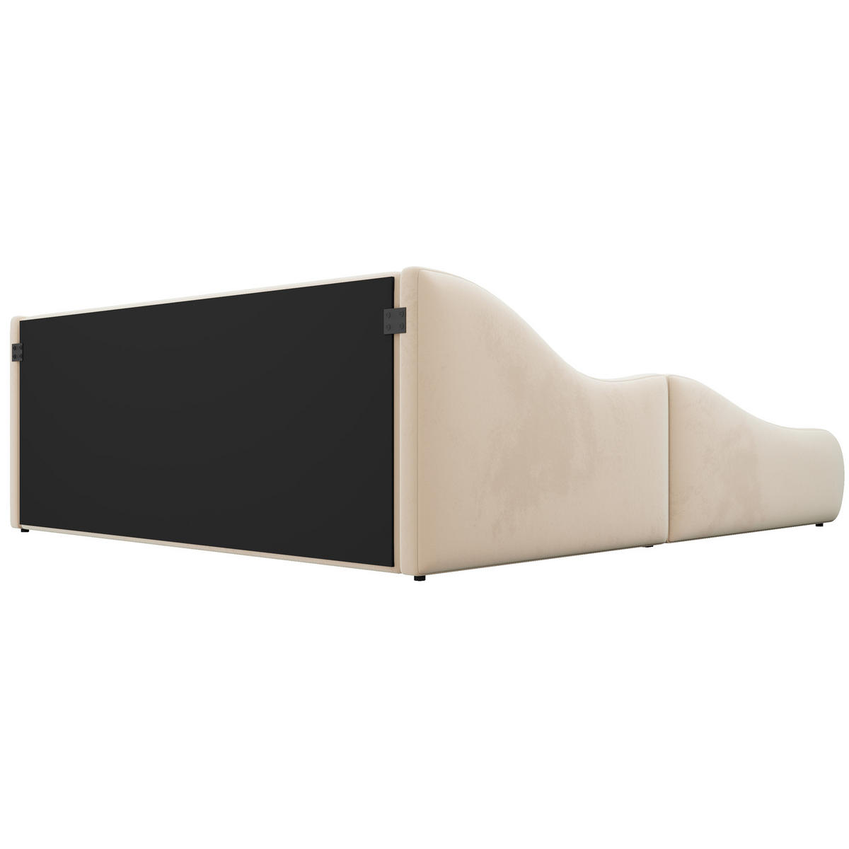 POLSTERBETT 90/200 cm Beige mit hohem Kopfteil und Seitenschutzgittern - Beige, Textil/Metall (90/200cm) - Oxeza