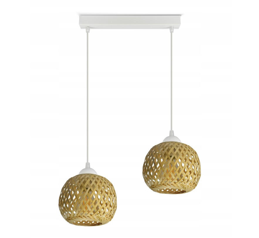 PENDELLEUCHTE BOHO - Beige/Weiß, Glas/Metall (15/42/100cm) - kiki design
