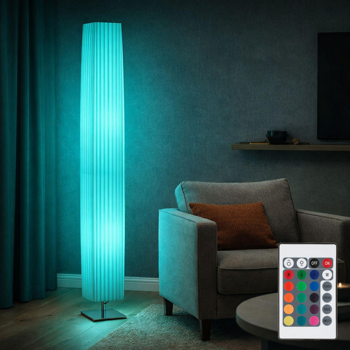 LED STEHLEUCHTE Weiß Metall - Weiß, Metall (14/14/119cm) - Globo Lighting