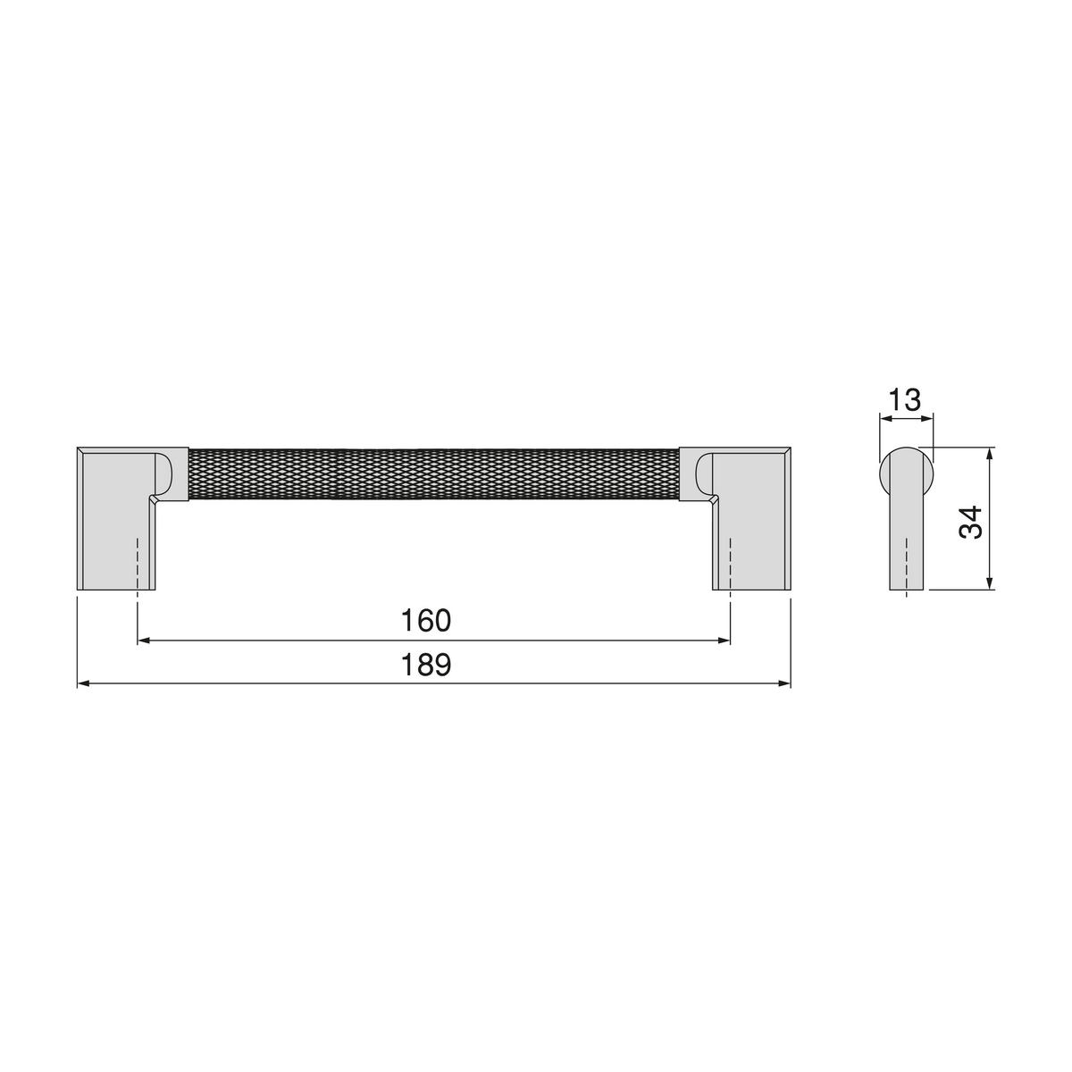 MÖBELGRIFFE Sofia, L189mm, 160mm Achsenabstand, Aluminium, Schwarz lackiert 5er-set - Schwarz, Metall (12/3/22cm) - EMUCA