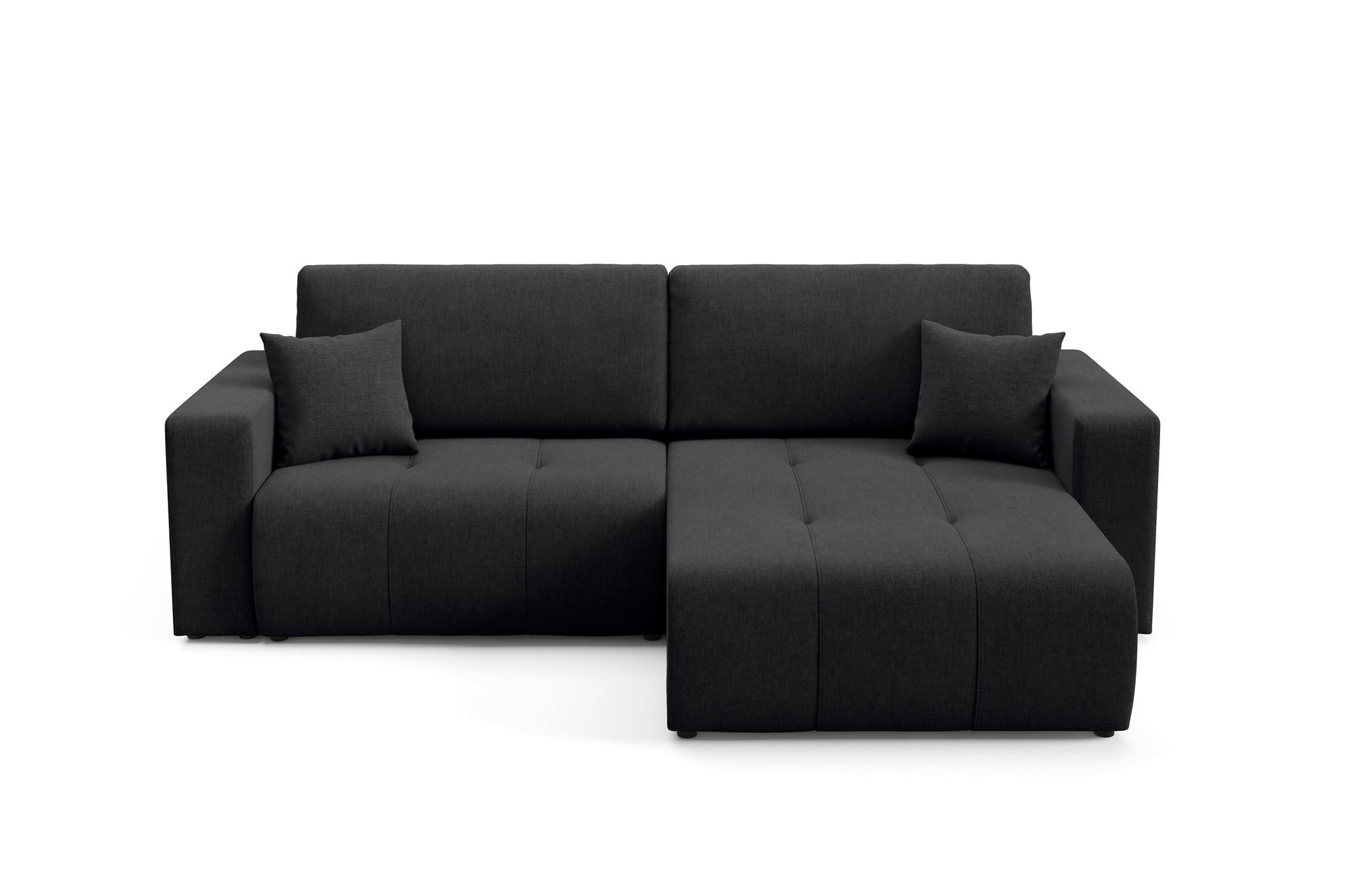 ECKSOFA Augusto - Schwarz, Holzwerkstoff/Textil (244/149cm) - Fun Möbel