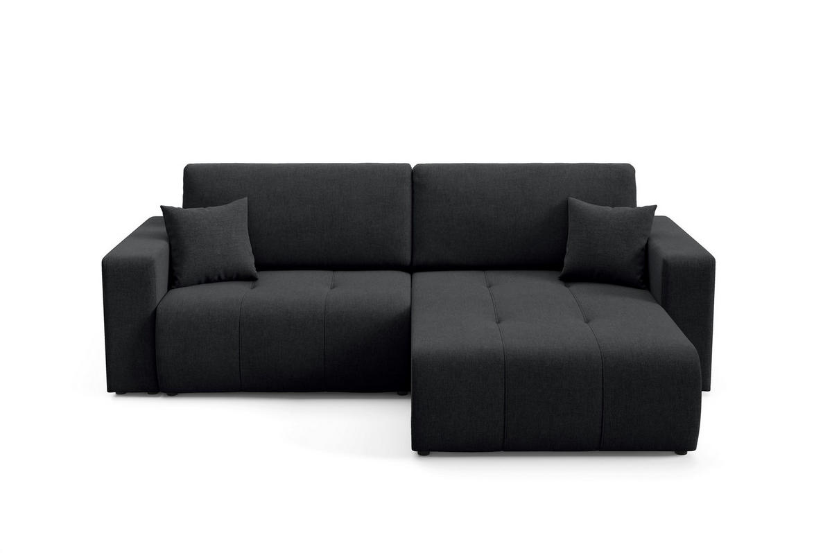 ECKSOFA Augusto - Schwarz, Holzwerkstoff/Textil (244/149cm) - Fun Möbel