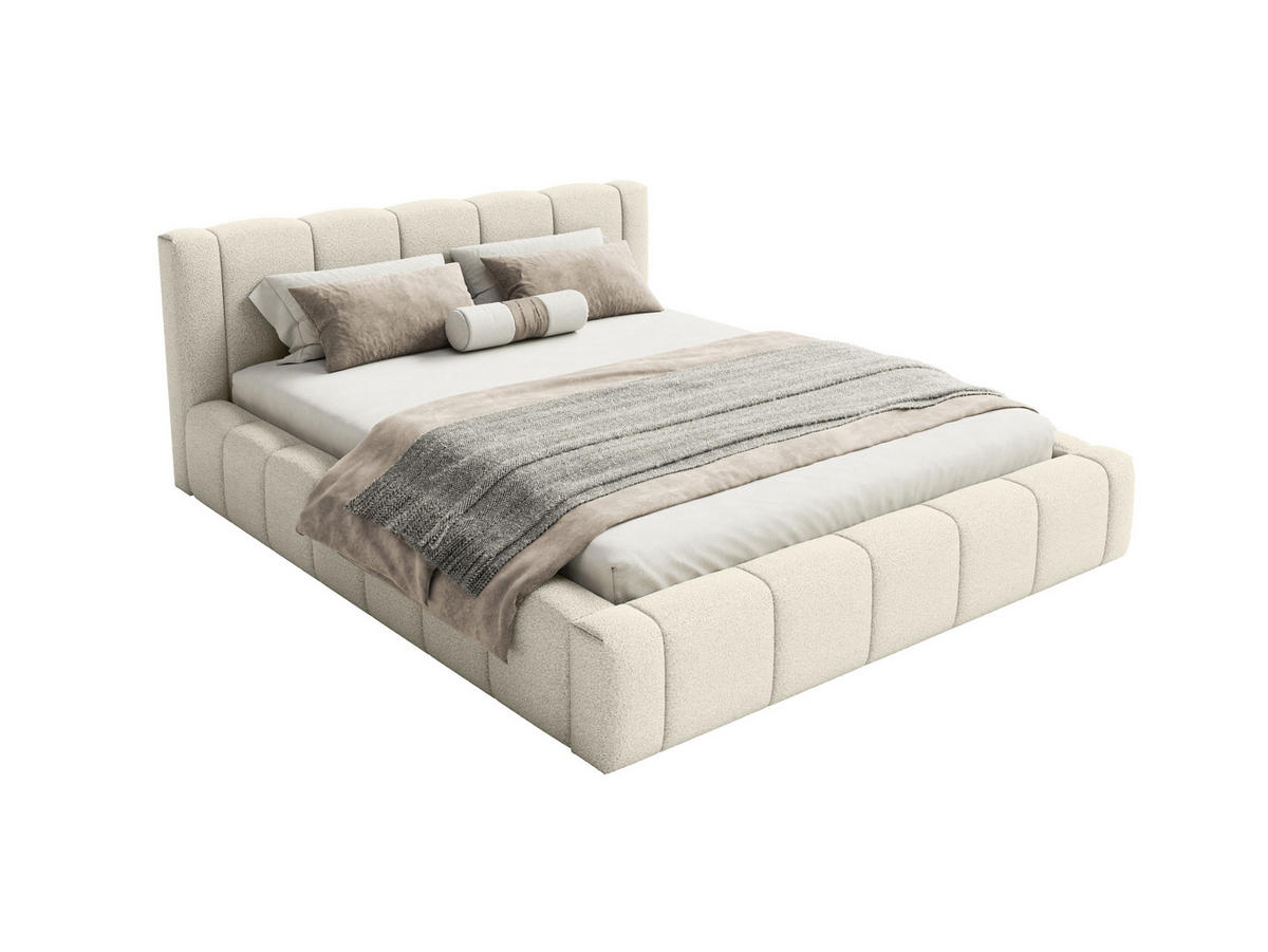 POLSTERBETT Nedi 200x200 cm, Beige - Beige, Textil (200/200cm) - Fedve