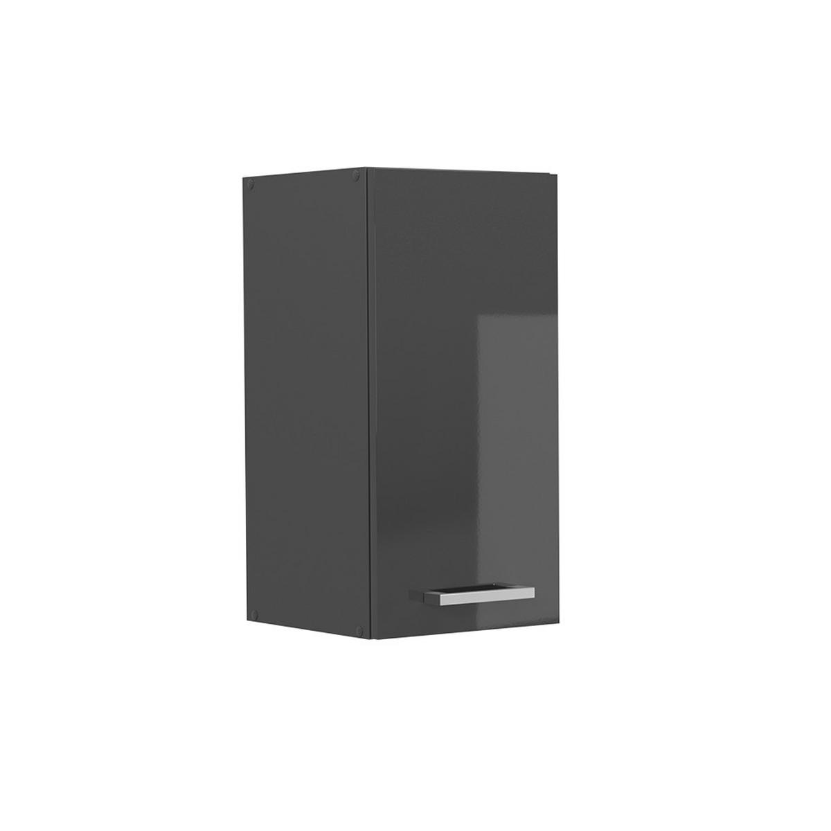 HÄNGESCHRANK R-Line Anthrazit Hochglanz 30 cm - Schwarz Hochglanz/Anthrazit, Holzwerkstoff (30/60/31cm) - Vicco