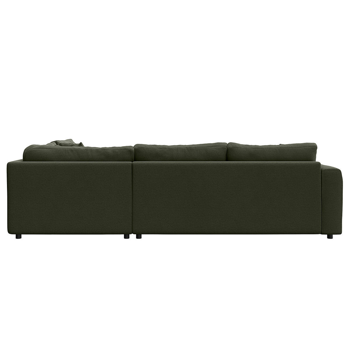 ECKSOFA mit Ottomane - Schwarz/Grau, Kunststoff/Textil (267/254cm) - home24