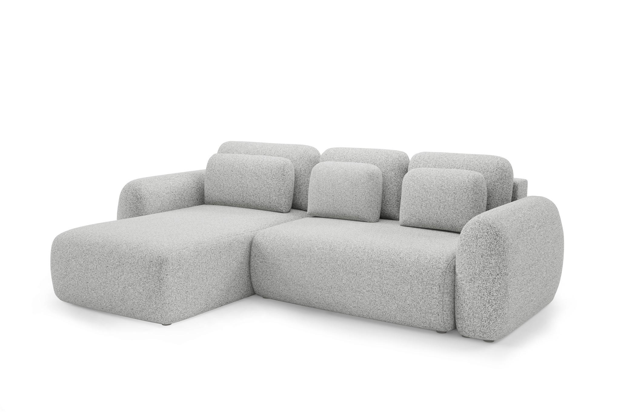 ECKSOFA Gaston Mit Schlaffunktion - Hellgrau, Holzwerkstoff/Textil (304/190cm) - Fun Möbel